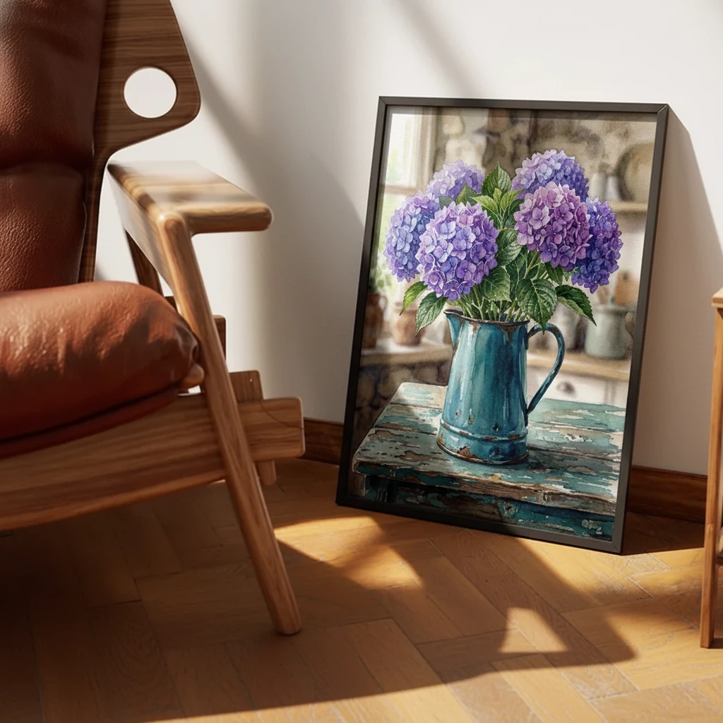 Purple Hydrangeas Enamel Pitcher preview 4