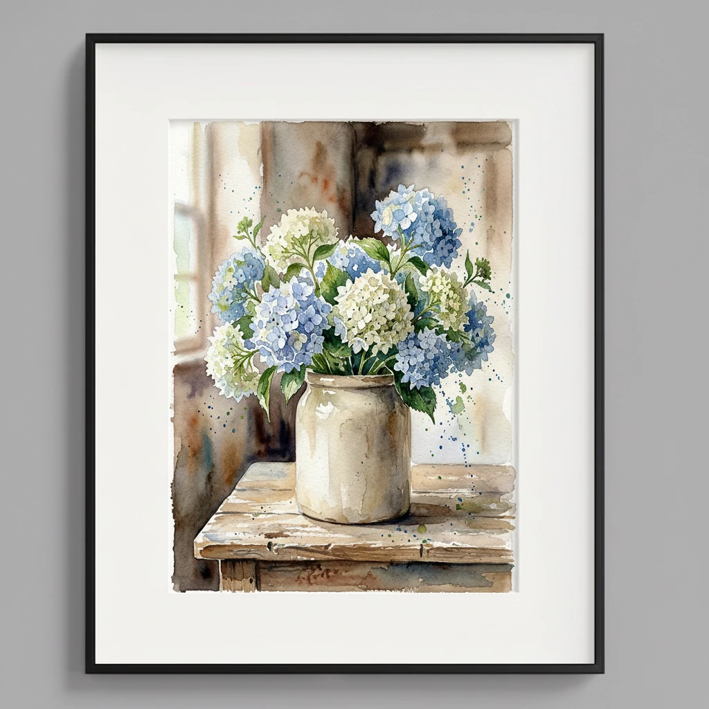 Blue Hydrangeas Stoneware Crock preview 3