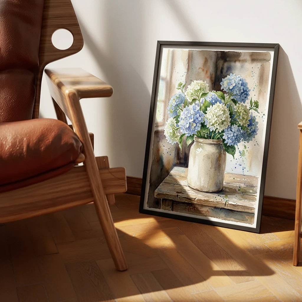 Blue Hydrangeas Stoneware Crock preview 4