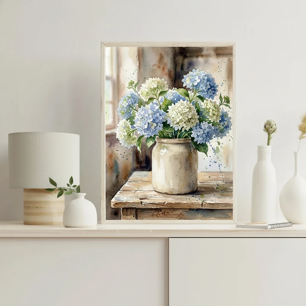 Blue Hydrangeas Stoneware Crock preview 5