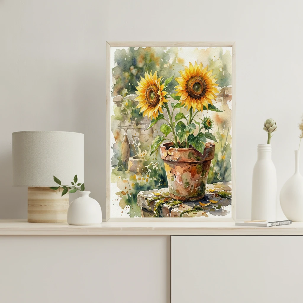 Rustic Sunflower Pot preview 4