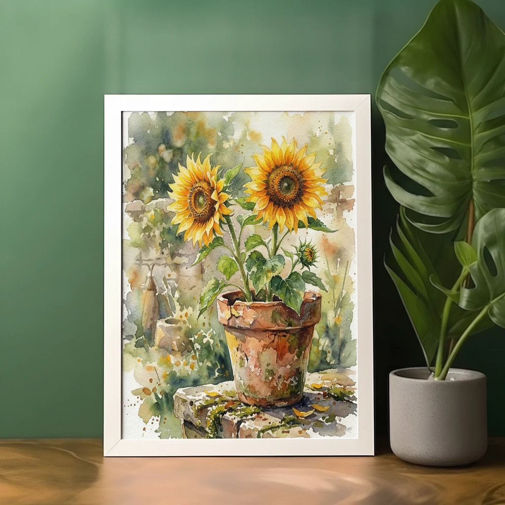 Rustic Sunflower Pot preview 5