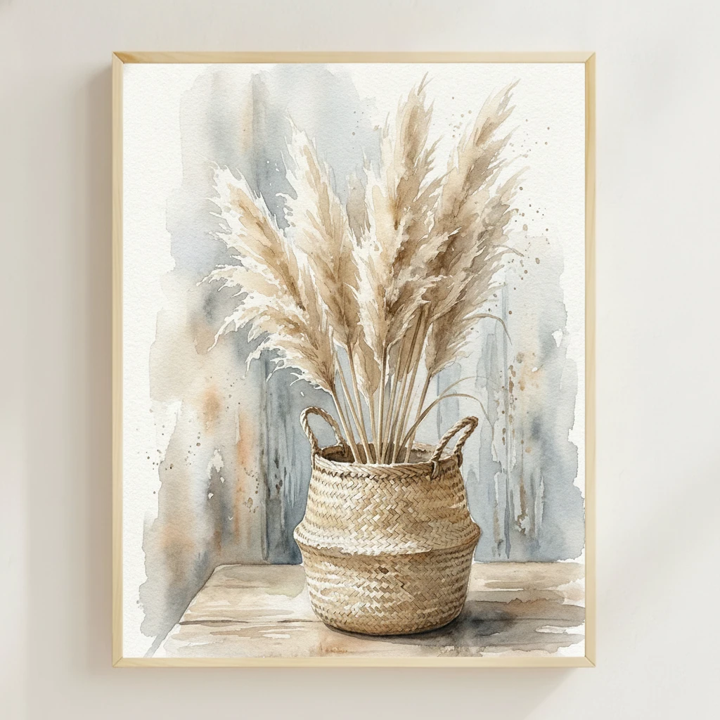 Pampas in Woven Basket preview 2