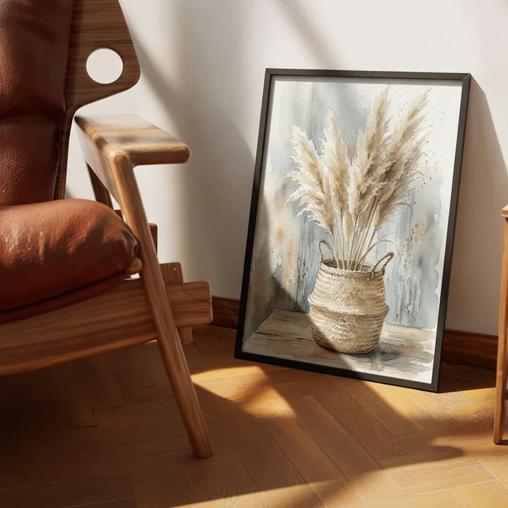 Pampas in Woven Basket preview 3