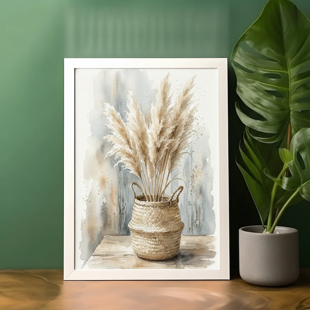 Pampas in Woven Basket preview 5