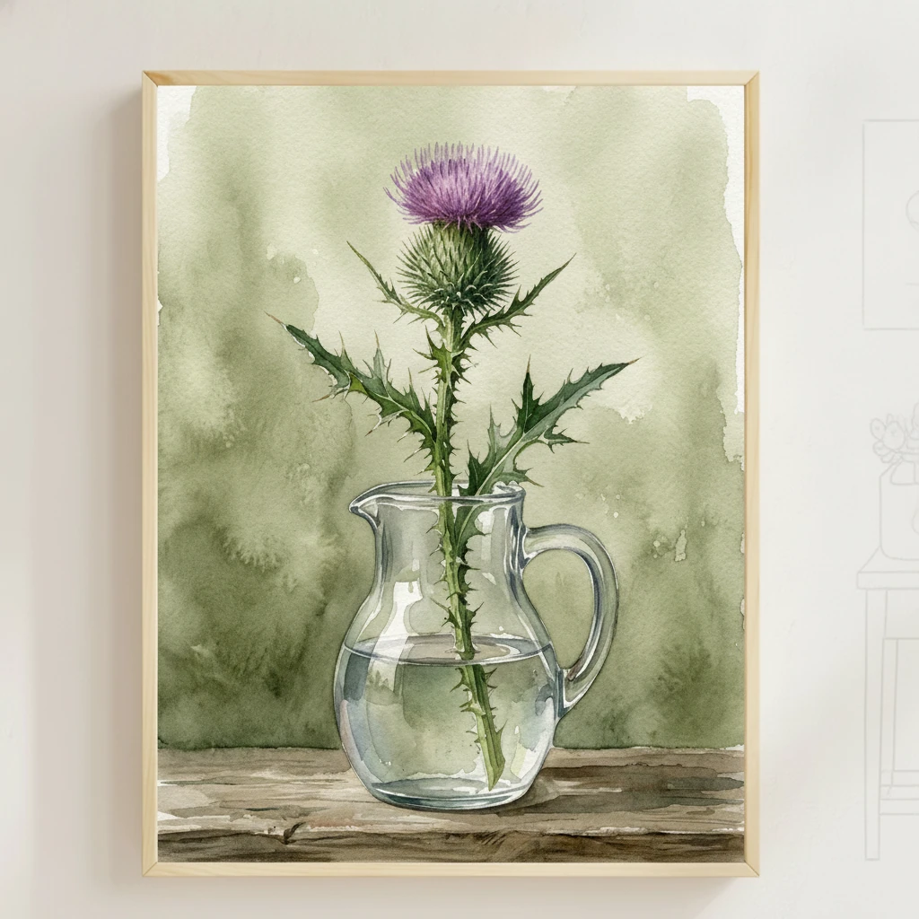 Thistle in Glass Jug preview 2