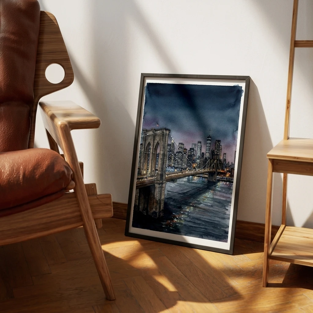 Brooklyn Bridge Night Skyline preview 3