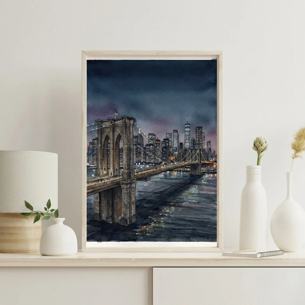 Brooklyn Bridge Night Skyline preview 4