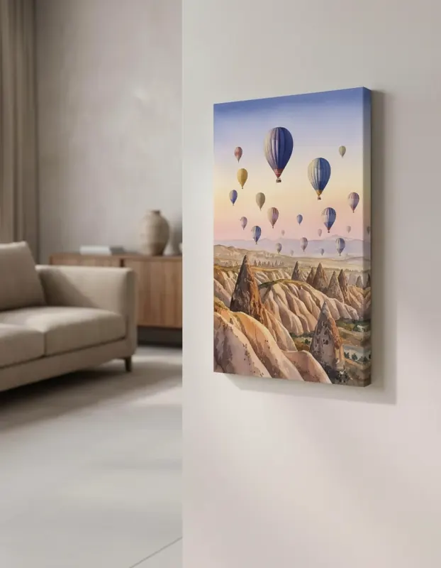 Cappadocia's Dawn Ascent watercolor print