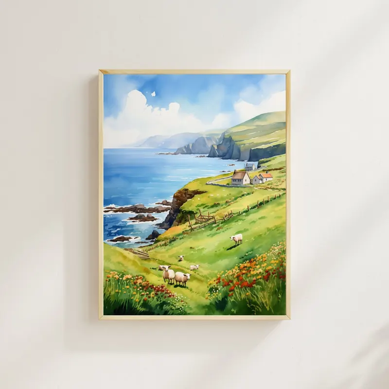 Ireland Coastal Meadow Landscape print