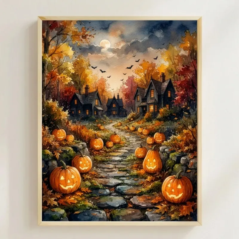 Glowing Pumpkin Path print