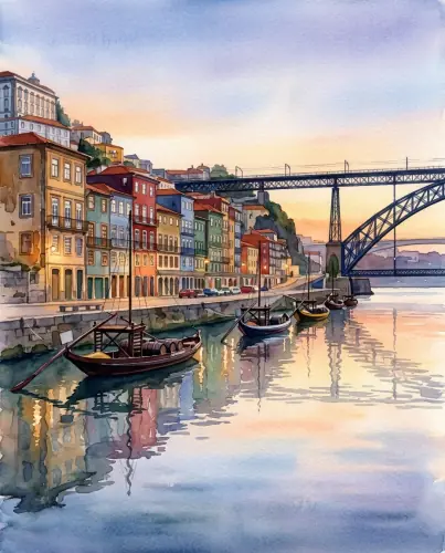 Porto Riverfront Evening print