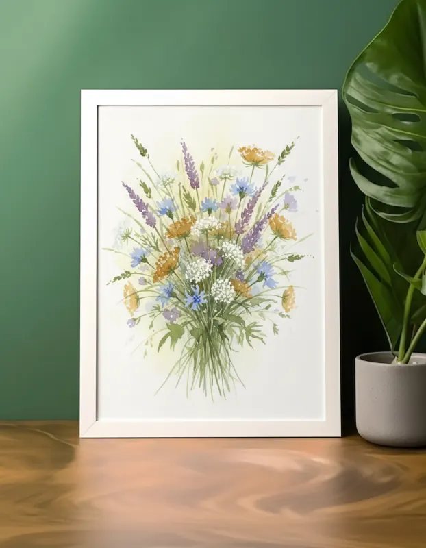 Rustic Meadow Serenade watercolor print