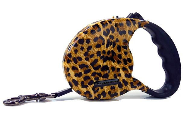 Hartman & Rose Retractable Pet Lead, Leopard Pattern