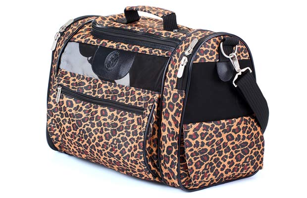 Sherpa Cat Tote Pet Carrier, Leopard Print