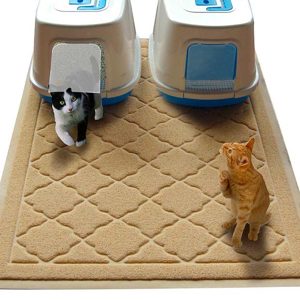 Pawkin, Cat Litter Mat With Litter Lock Mesh Design, Extra Large, Gray 