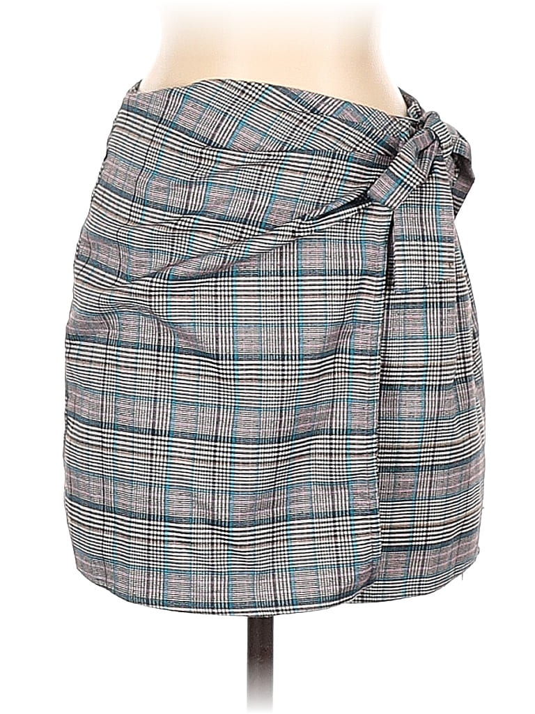Olive Scent Casual Skirt: Gray Bottoms - Size Small