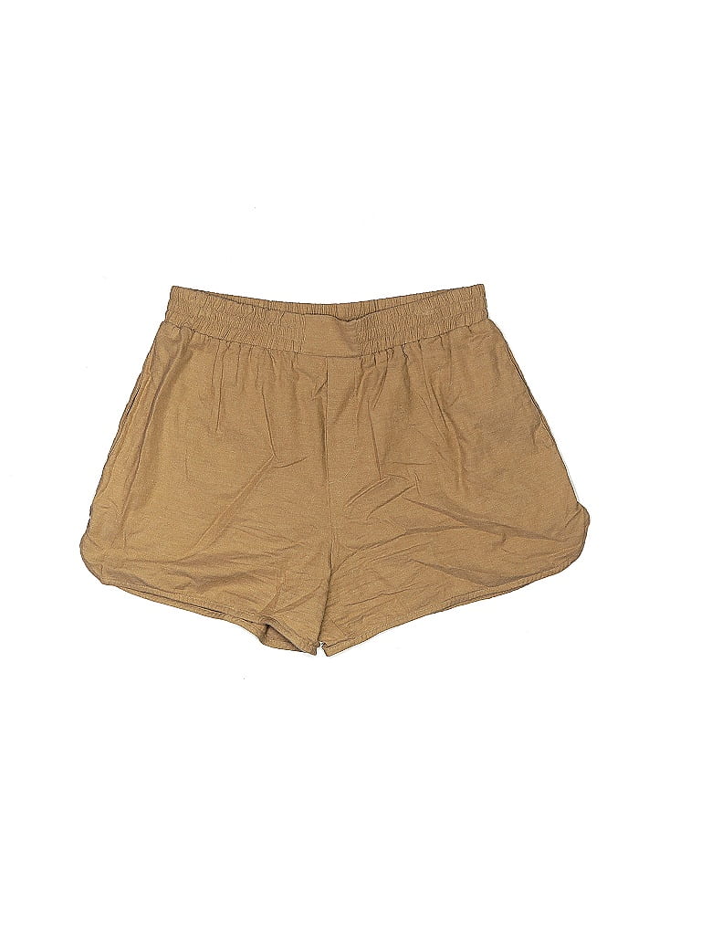 Meme Khaki Shorts: Tan Solid Bottoms - Size 3