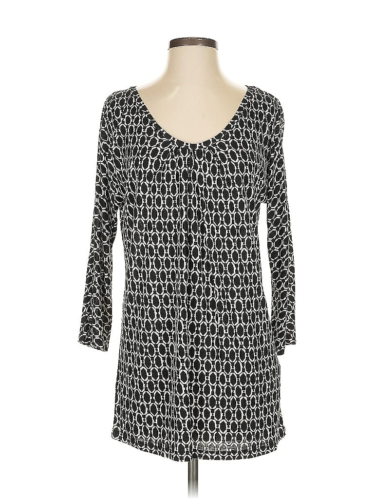 Weekend 3/4 Sleeve Blouse: Black Tops - Size Small