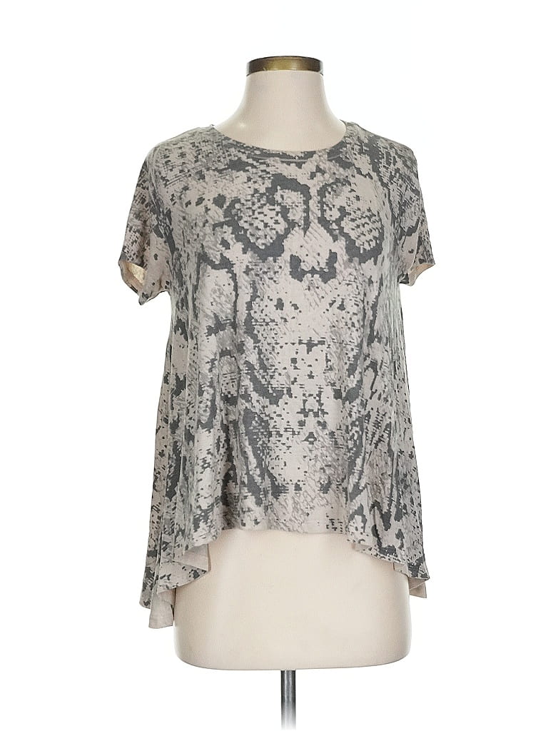 Highland Park Short Sleeve T-Shirt: Tan Paisley Tops - Size Small