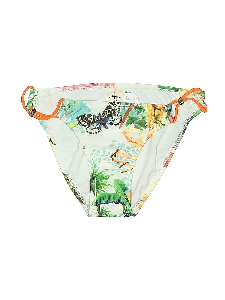 ...Lost Swimsuit Bottoms: Green Print Pattern Swimwear - Size Medium
