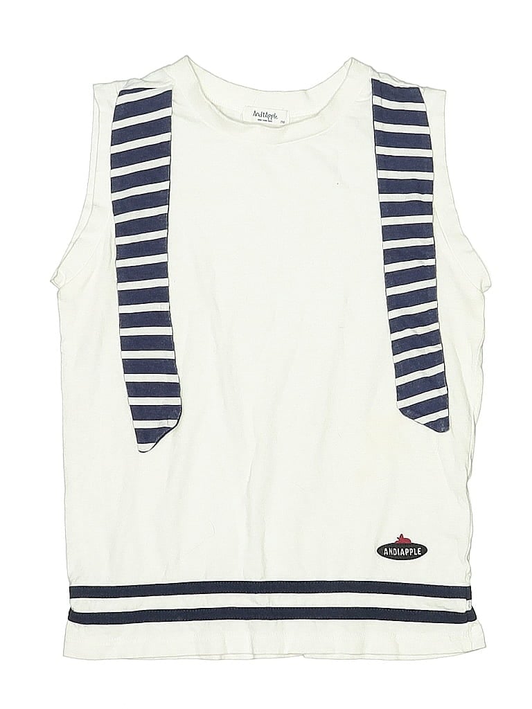 Andi Apple Sleeveless T-Shirt: Ivory Tops - Size 110