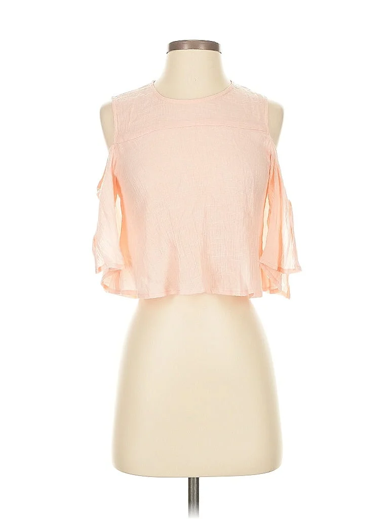 Marabelle Sleeveless Blouse: Pink Tops - Size Small
