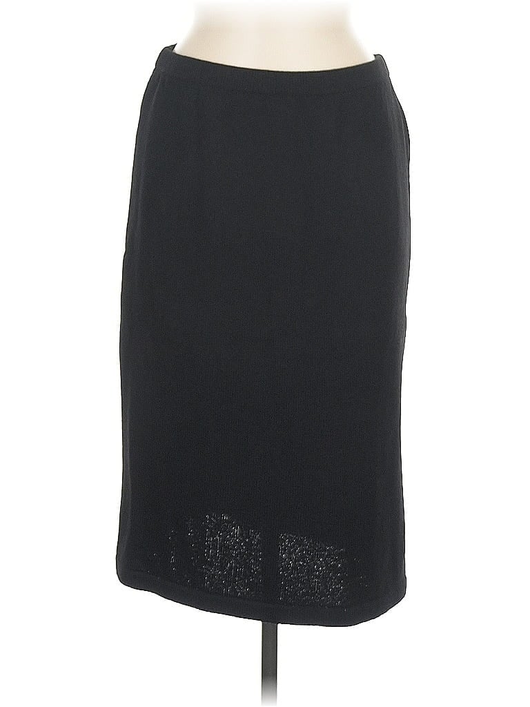 The Michael Collection Wool Skirt: Black Solid Bottoms - Size Medium