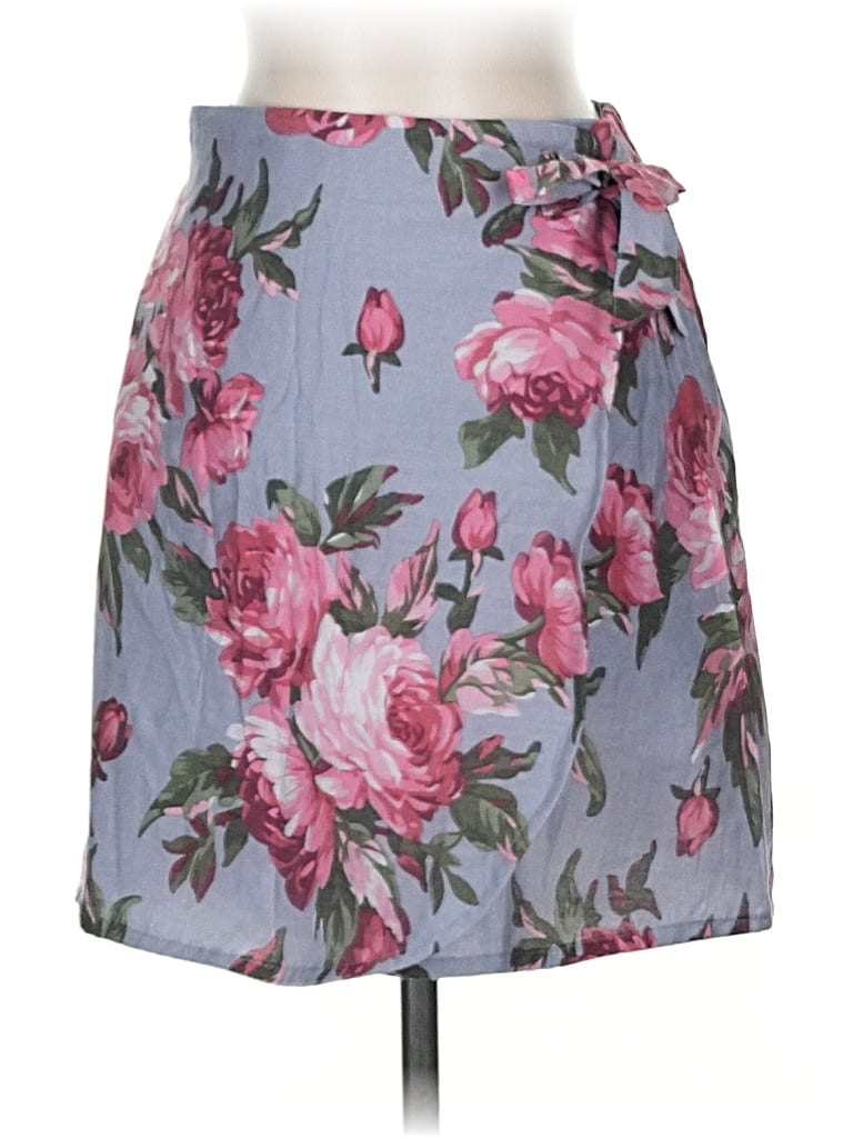 Conrado Casual Skirt: Gray Floral Bottoms - Size 5