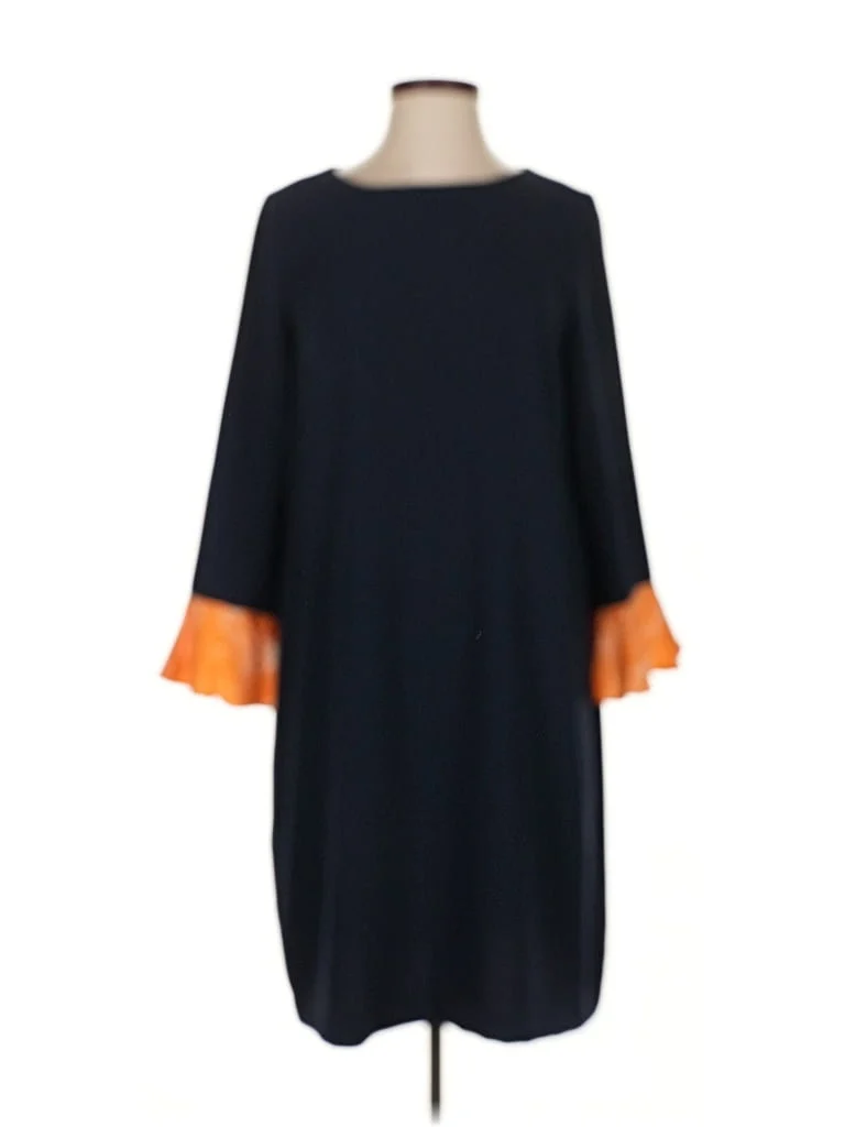 Madderson London Casual Dress - Sweater Dress: Orange Color Block Dresses - Used - Size X-Small