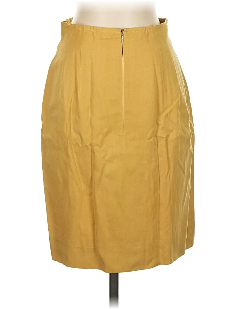 Margon Casual Skirt: Yellow Solid Pattern Bottoms - Size 38