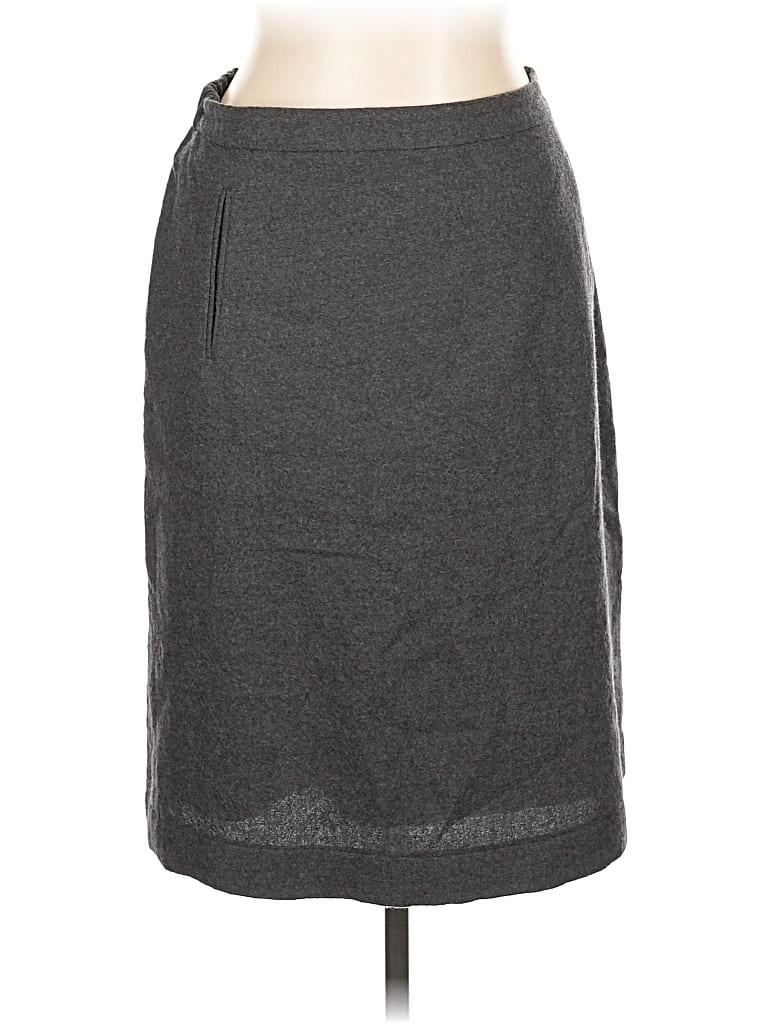 Katharina Hovman Wool Skirt: Gray Solid Pattern Bottoms - Size 10