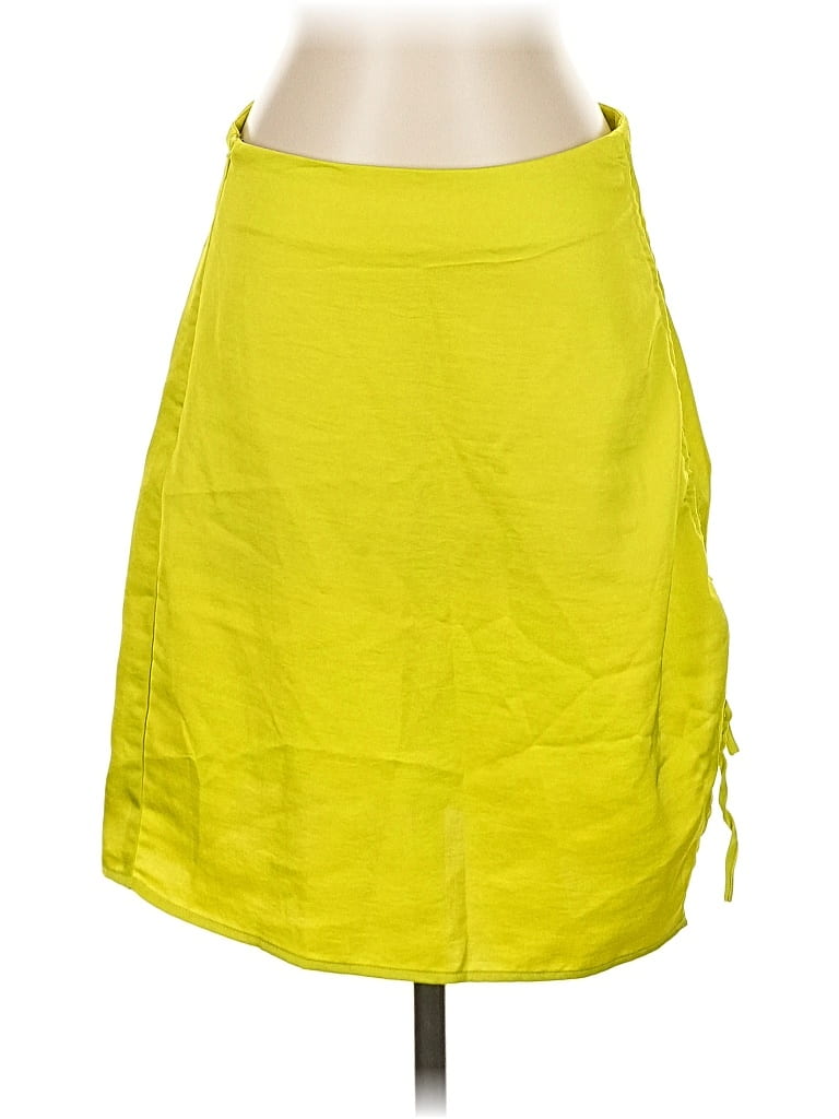 Something New Casual Skirt: Yellow Solid Pattern Bottoms - Size Small