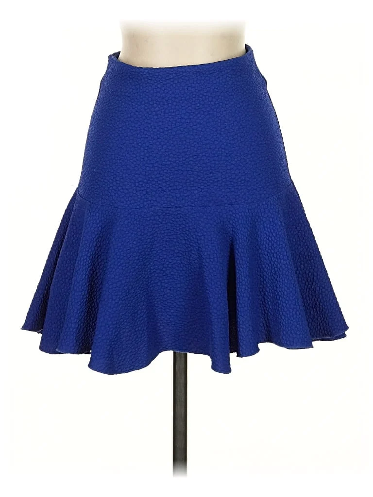 Marabelle Formal Skirt: Blue Polka Dots Pattern Bottoms - Size X-Small