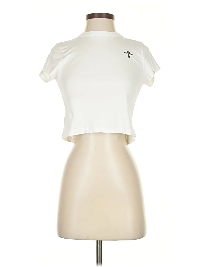 Alice Short Sleeve Turtleneck: Ivory Tops - Size Small