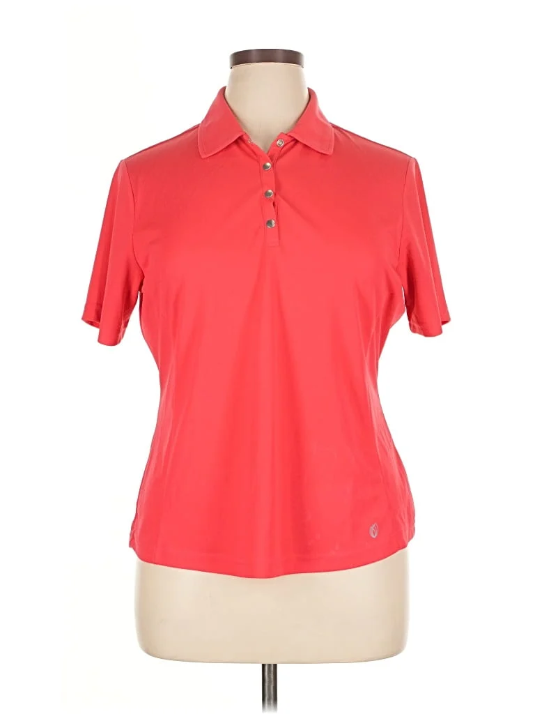 GGblue Short Sleeve Polo Shirt: Red Tops - Size X-Large