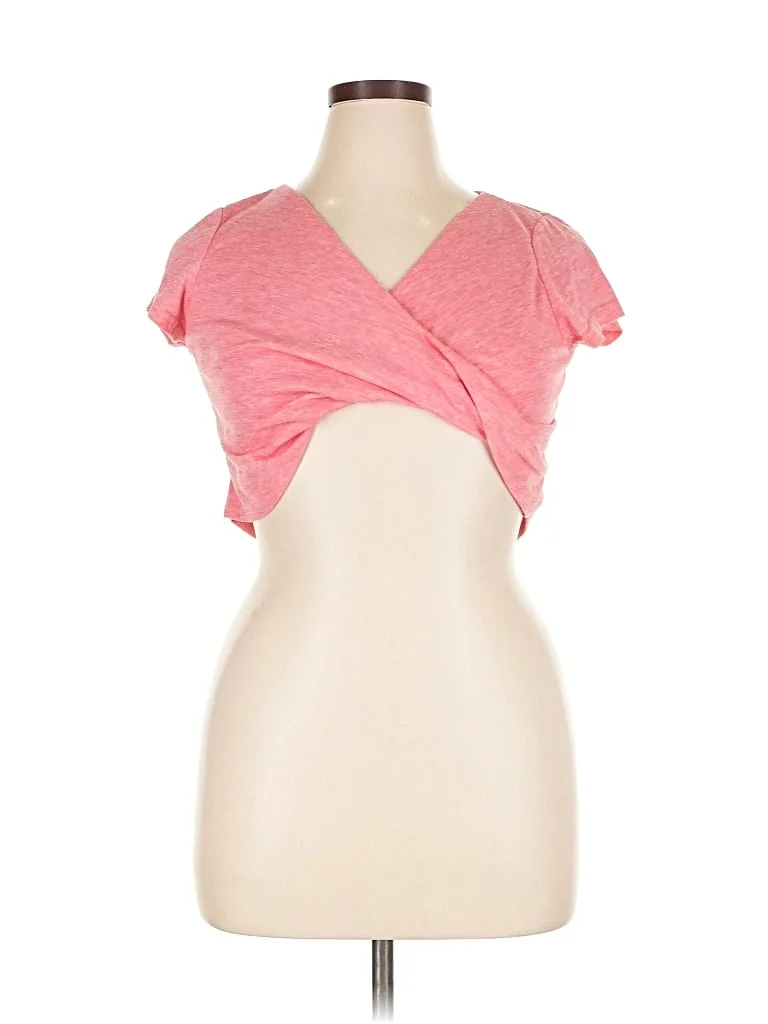 DRESSFO Short Sleeve Top: Pink Tops - Used - Size X-Large