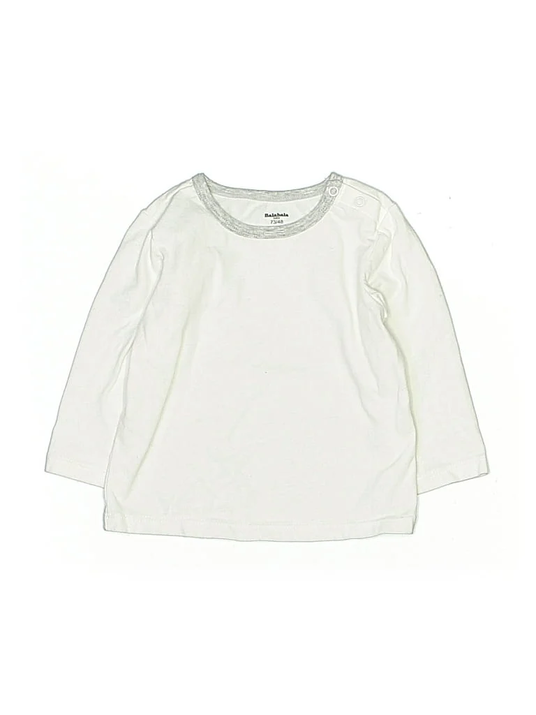 Balabala 3/4 Sleeve T-Shirt: White Tops - Size 70