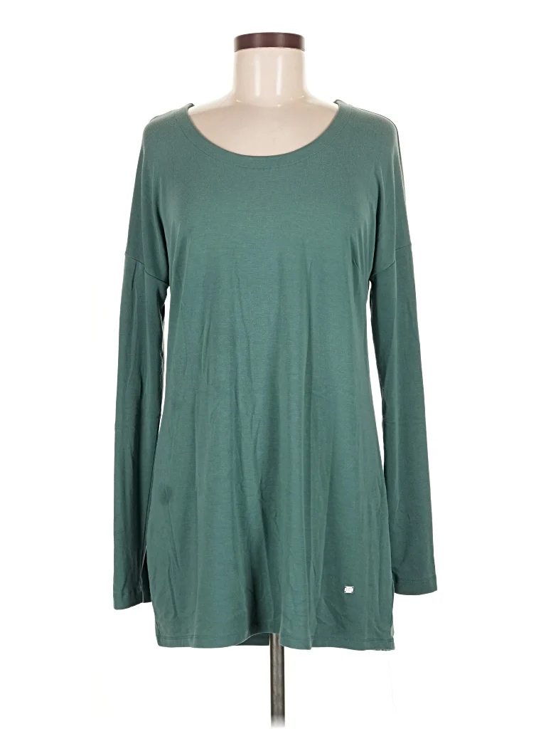 Fig Long Sleeve T-Shirt: Green Tops - Size Medium