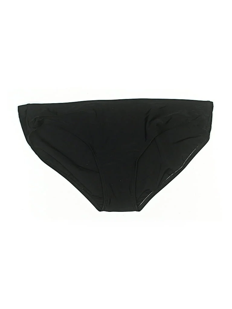 Popina Swimsuit Bottoms: Black Solid Pattern Swimwear - Size X-Large