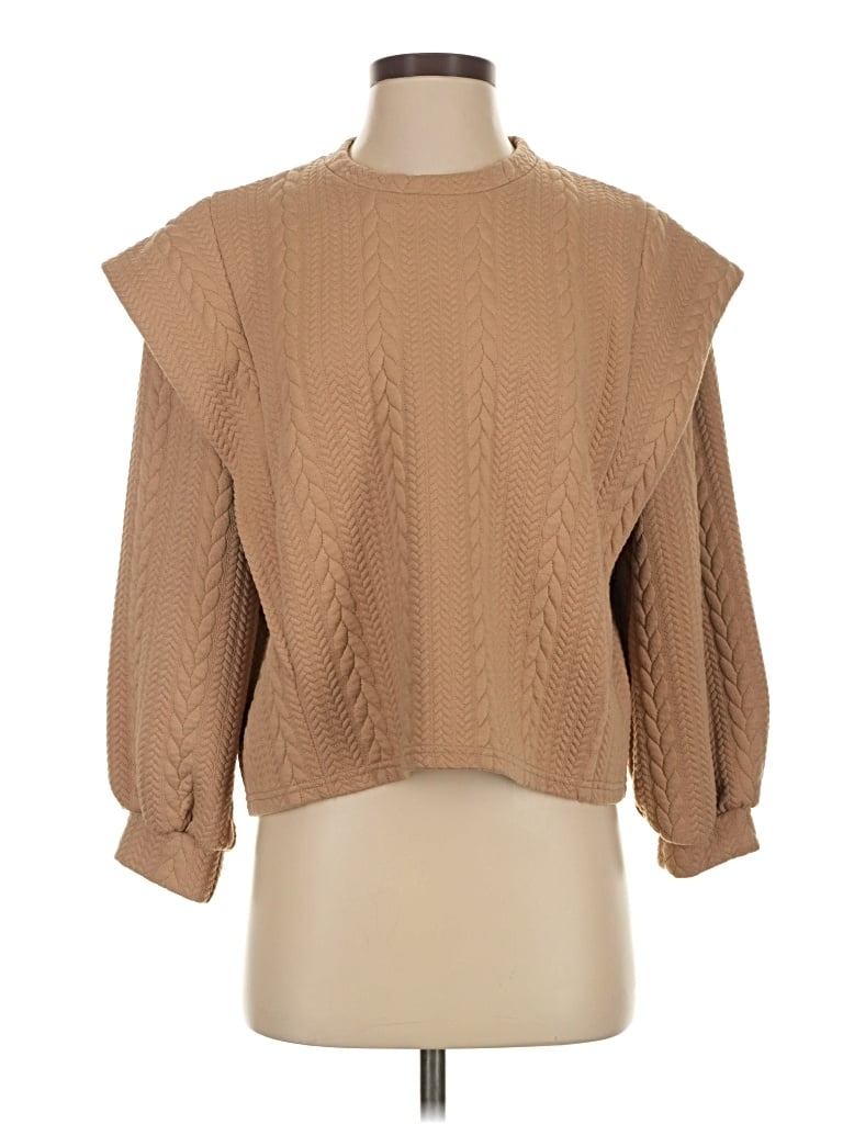 Blanche Pullover Sweater: Brown Tops - Size 2X-Small