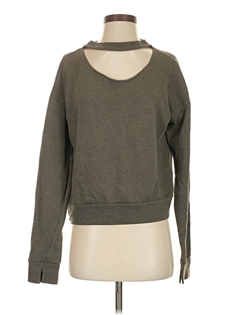 Groceries Apparel Long Sleeve Turtleneck: Gray Tops - Size Small