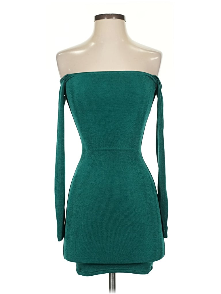 Princess Polly Cocktail Dress: Teal Solid Pattern Dresses - Size 2