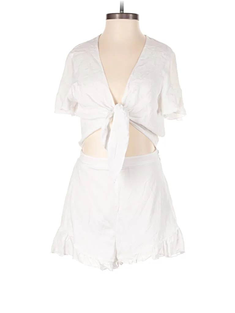Show Me Your Mumu Romper: White Solid Pattern Rompers - Size X-Small