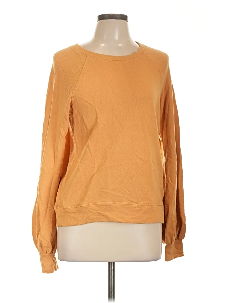 Mila Pullover Sweater: Orange Tops - Size Small