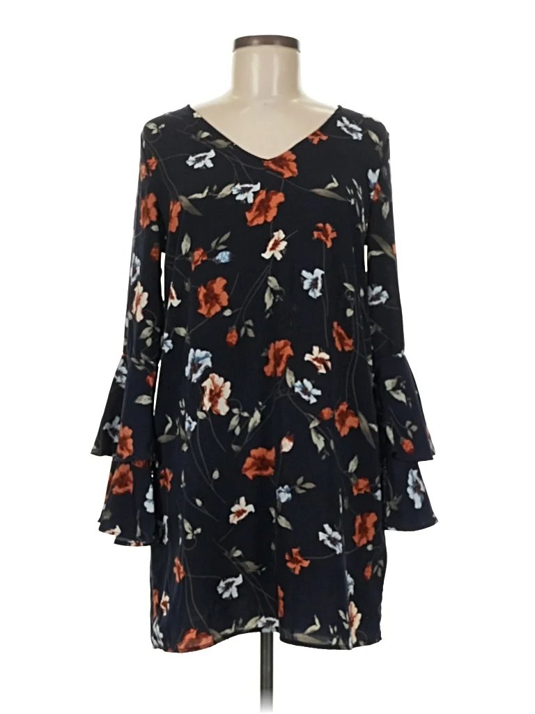 Rokoko Casual Dress: Black Print Pattern Dresses - Used - Size Medium