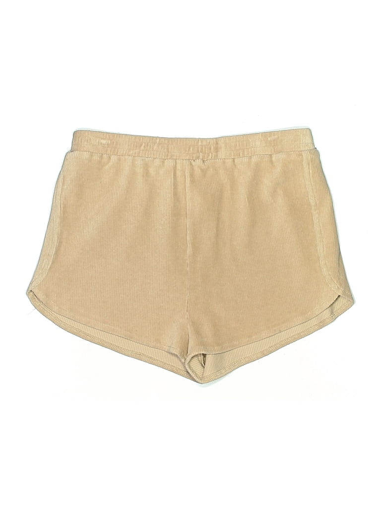 The Shoppe Khaki Shorts: Gold Solid Pattern Bottoms - Size Large