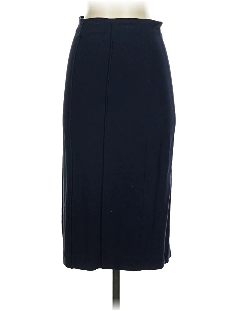 Charles Nolan Formal Skirt: Blue Solid Pattern Bottoms - Size 4