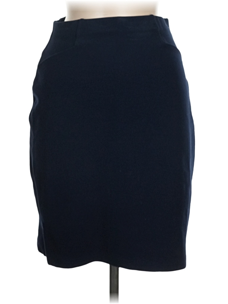 Surprise Formal Skirt: Blue Solid Pattern Bottoms - Size 40