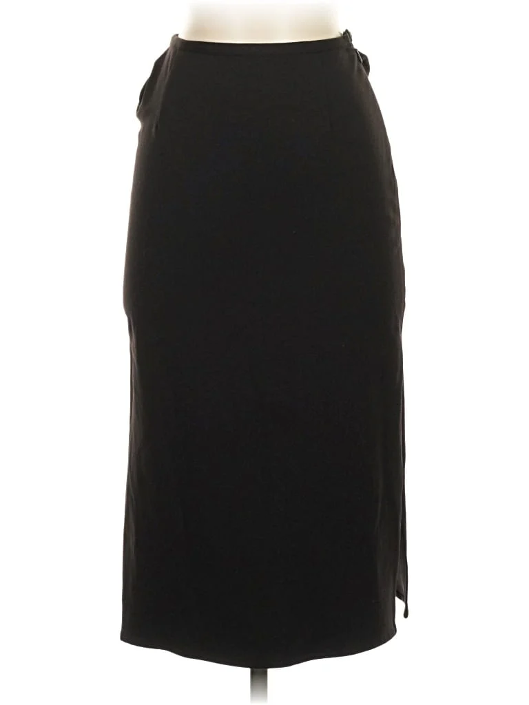 Mikai Formal Skirt: Black Solid Pattern Bottoms - Size X-Small